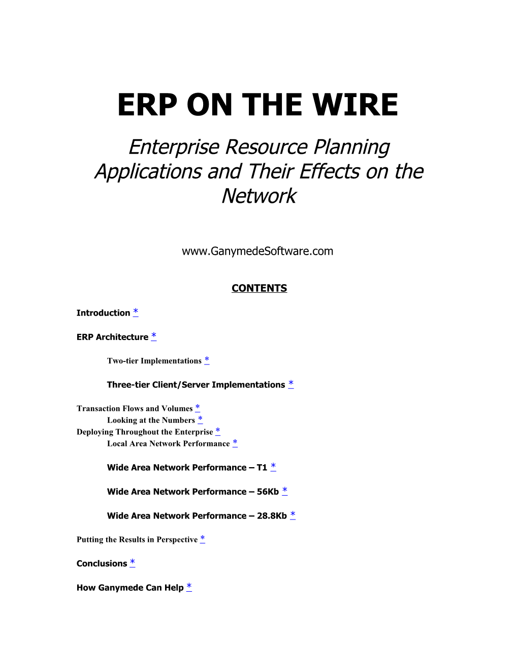 Erp on the Wire