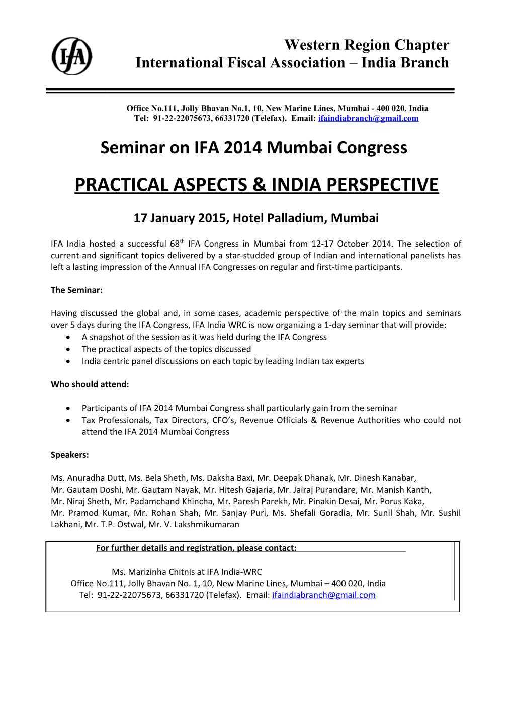 International Fiscal Association India Branch