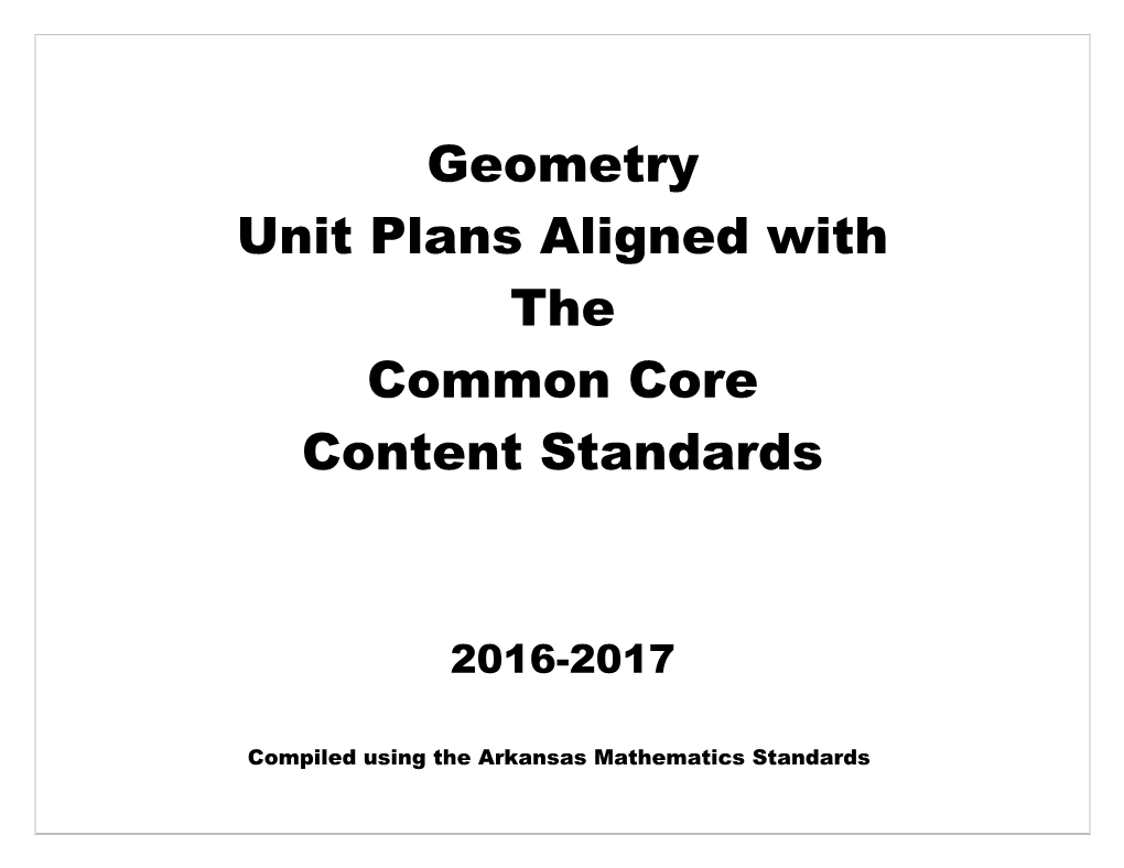 Unit Plans Aligned With