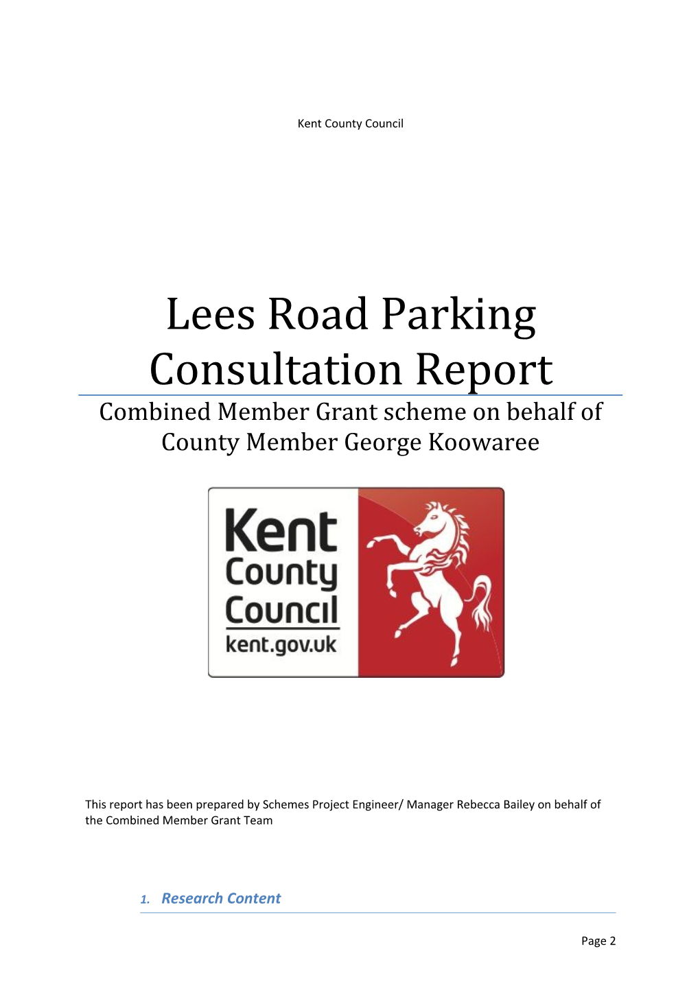 Lees Road Parking Consultation Report