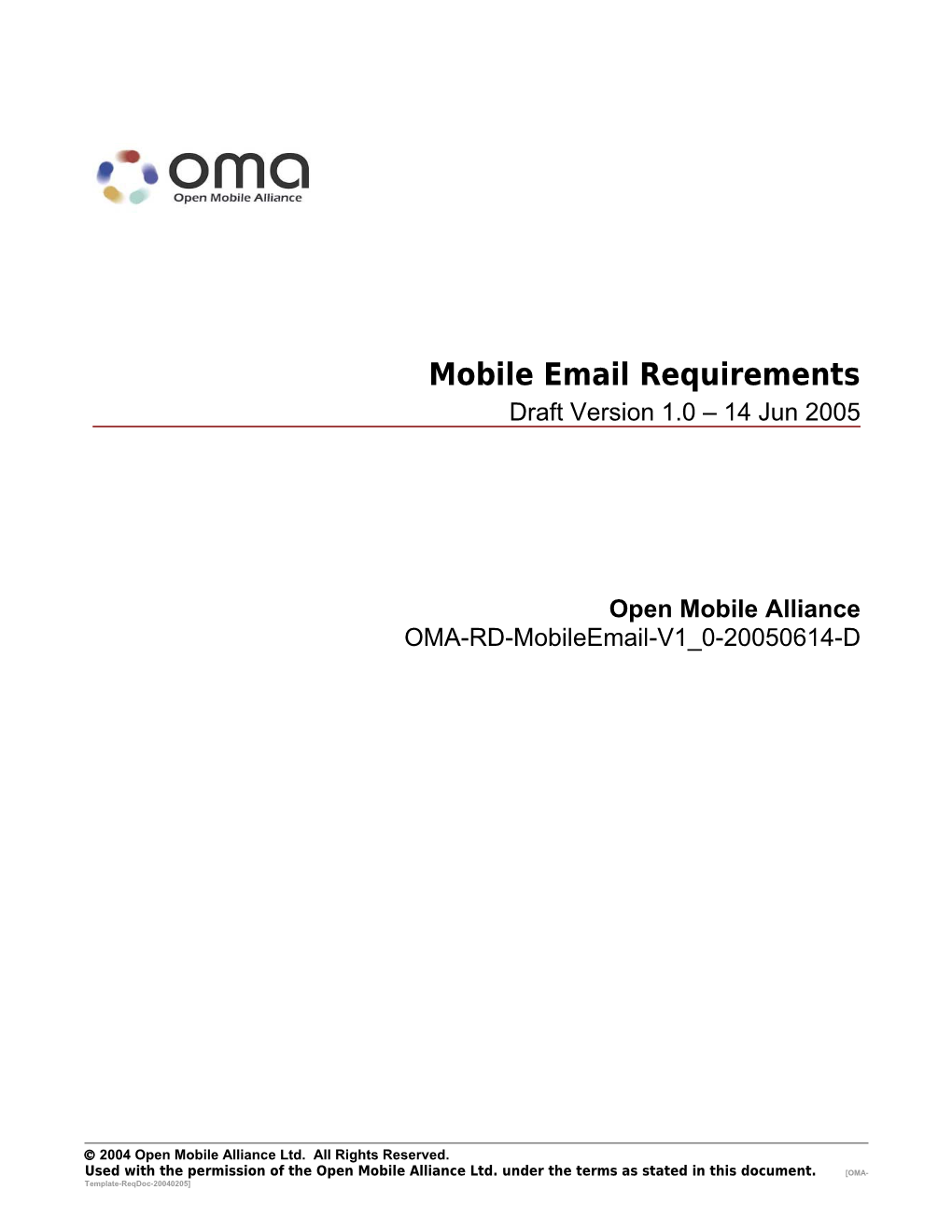 OMA-RD-Mobileemail-V1 0-20050614-Dpage 1 V(50)