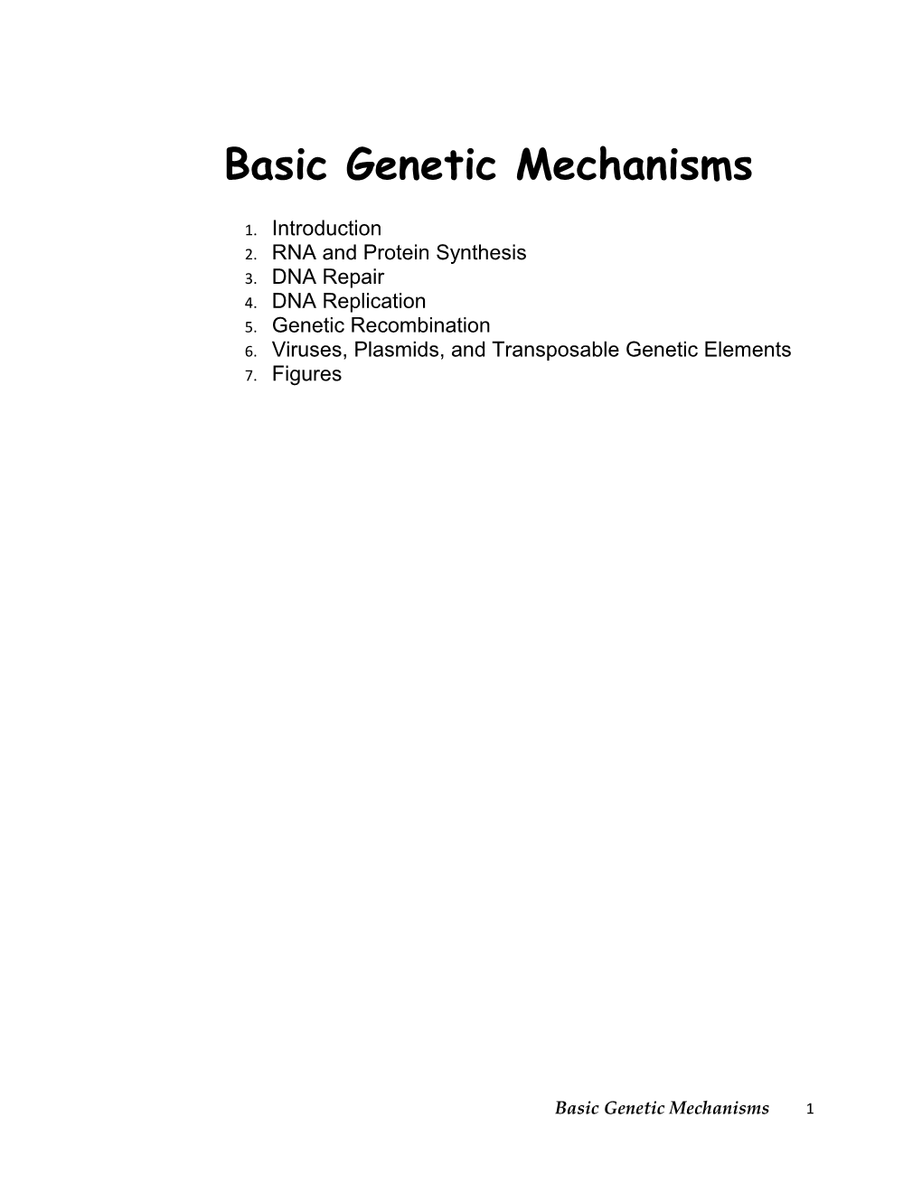 Basic Genetic Mechanisms