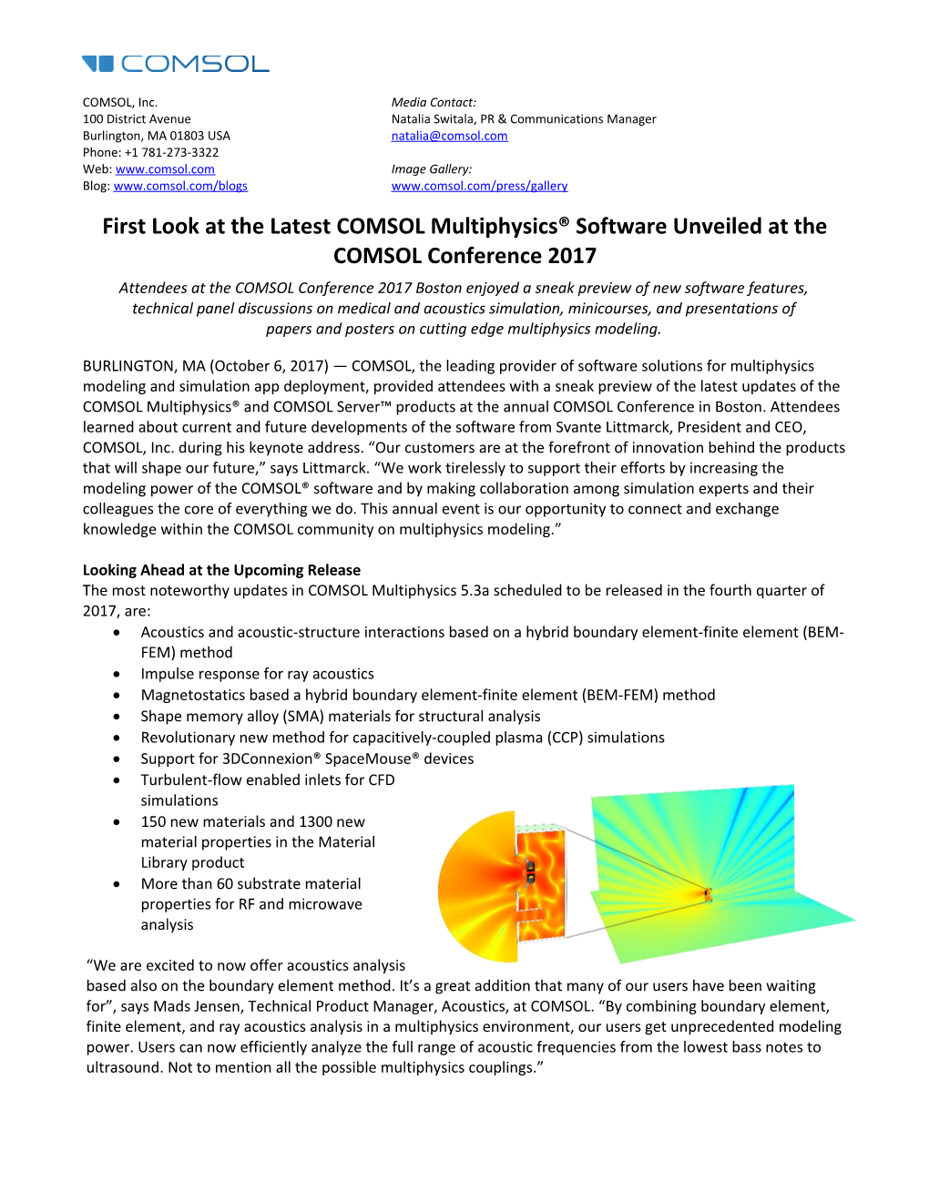 First Look at the Latest COMSOL Multiphysics Software Unveiled at the COMSOL Conference 2017