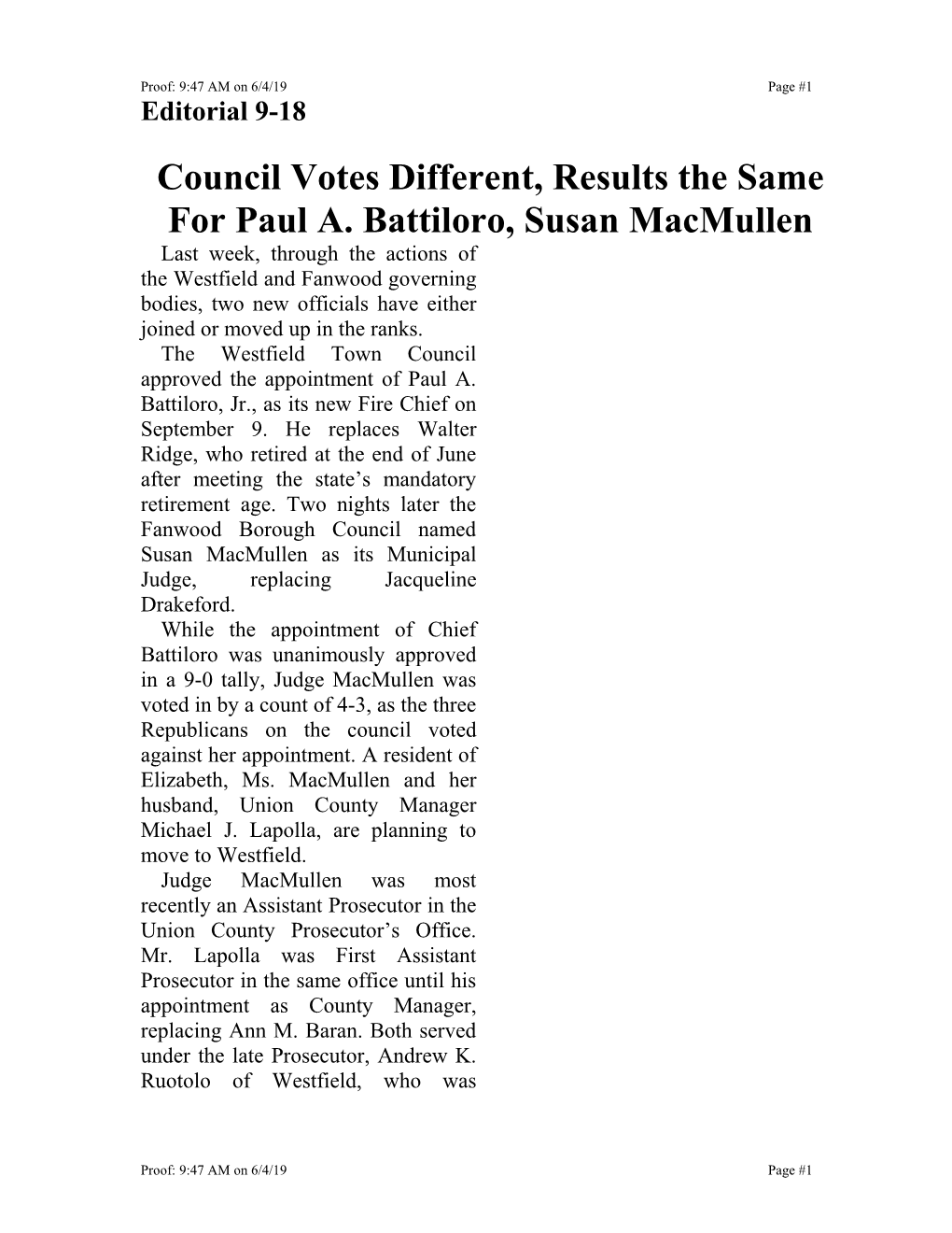 Council Votes Different, Results the Same