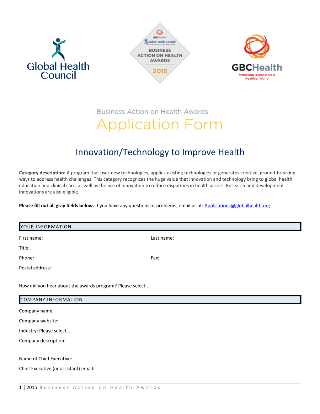 Innovation/Technology to Improve Health