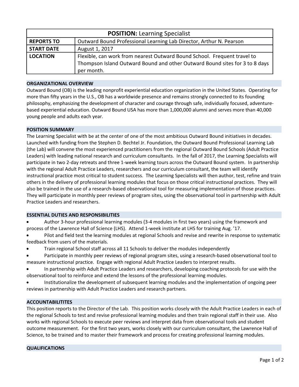 Organizational Overview