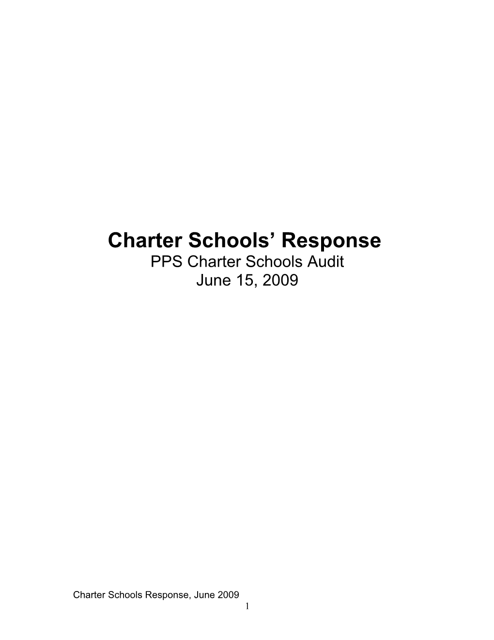 Charter Schools Response