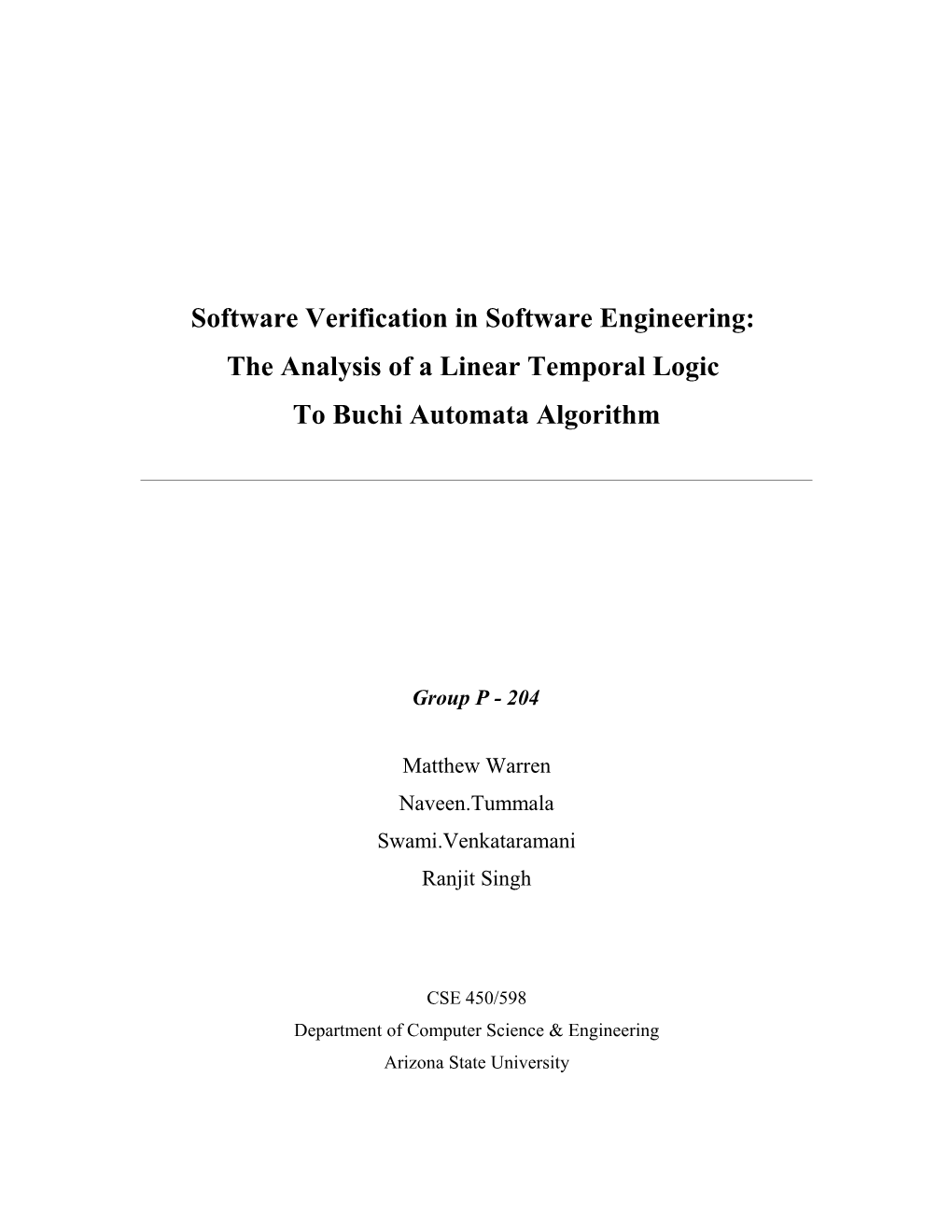 Software Verification in Software Engineering