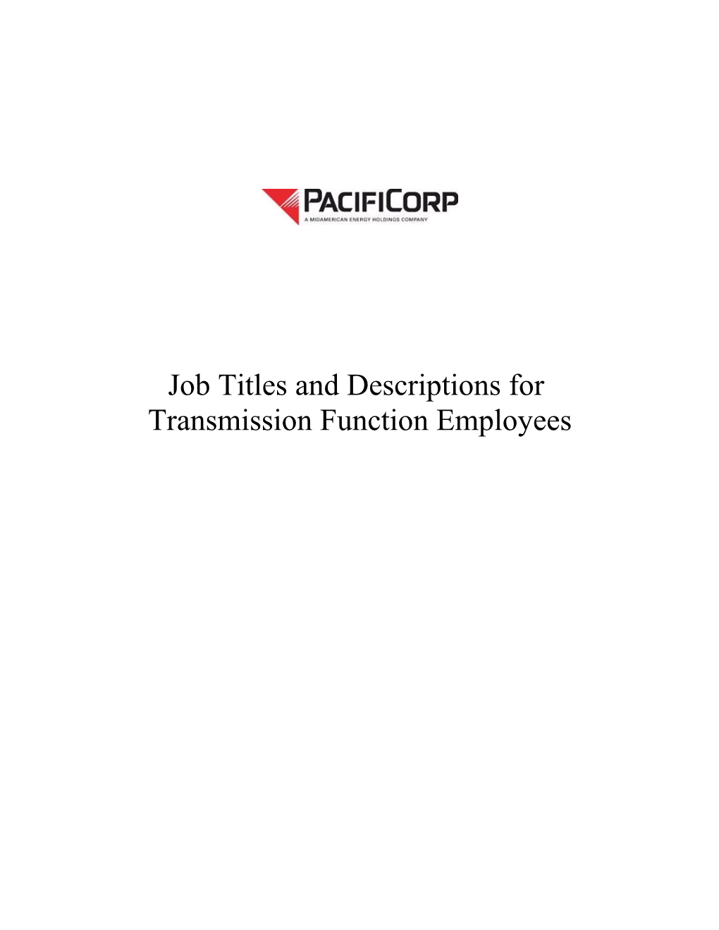 Job Titles and Descriptions For