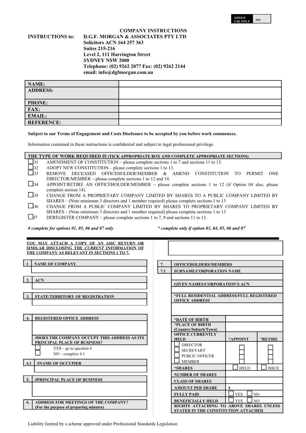 Superannuation Fund Deed Update Instruction Form