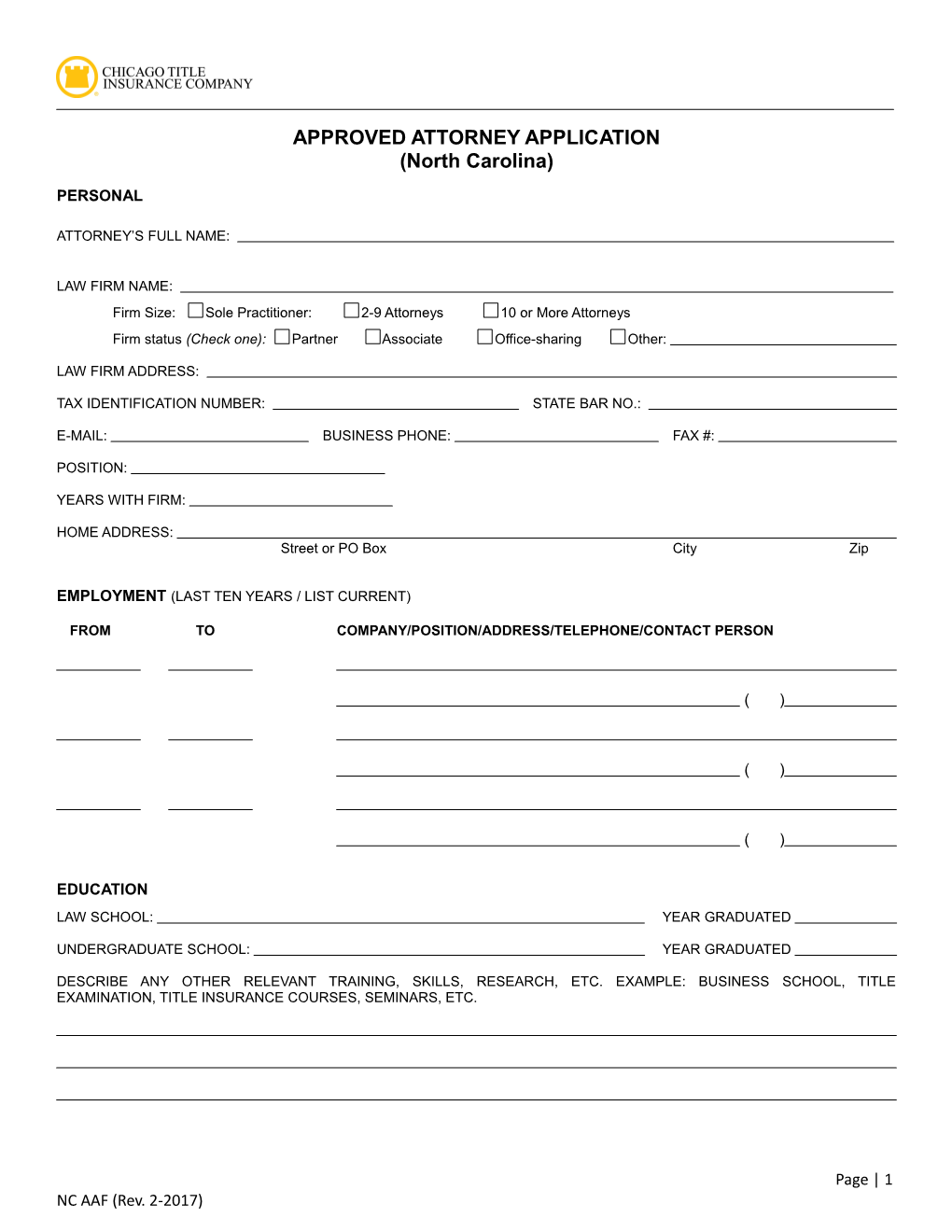 Approved Attorney Application