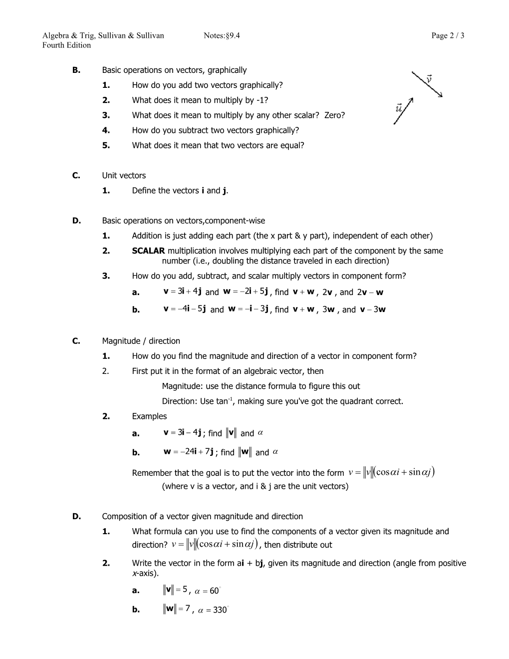Algebra & Trig, Sullivan & Sullivannotes: 9.4Page 1 / 3 Fourth Edition