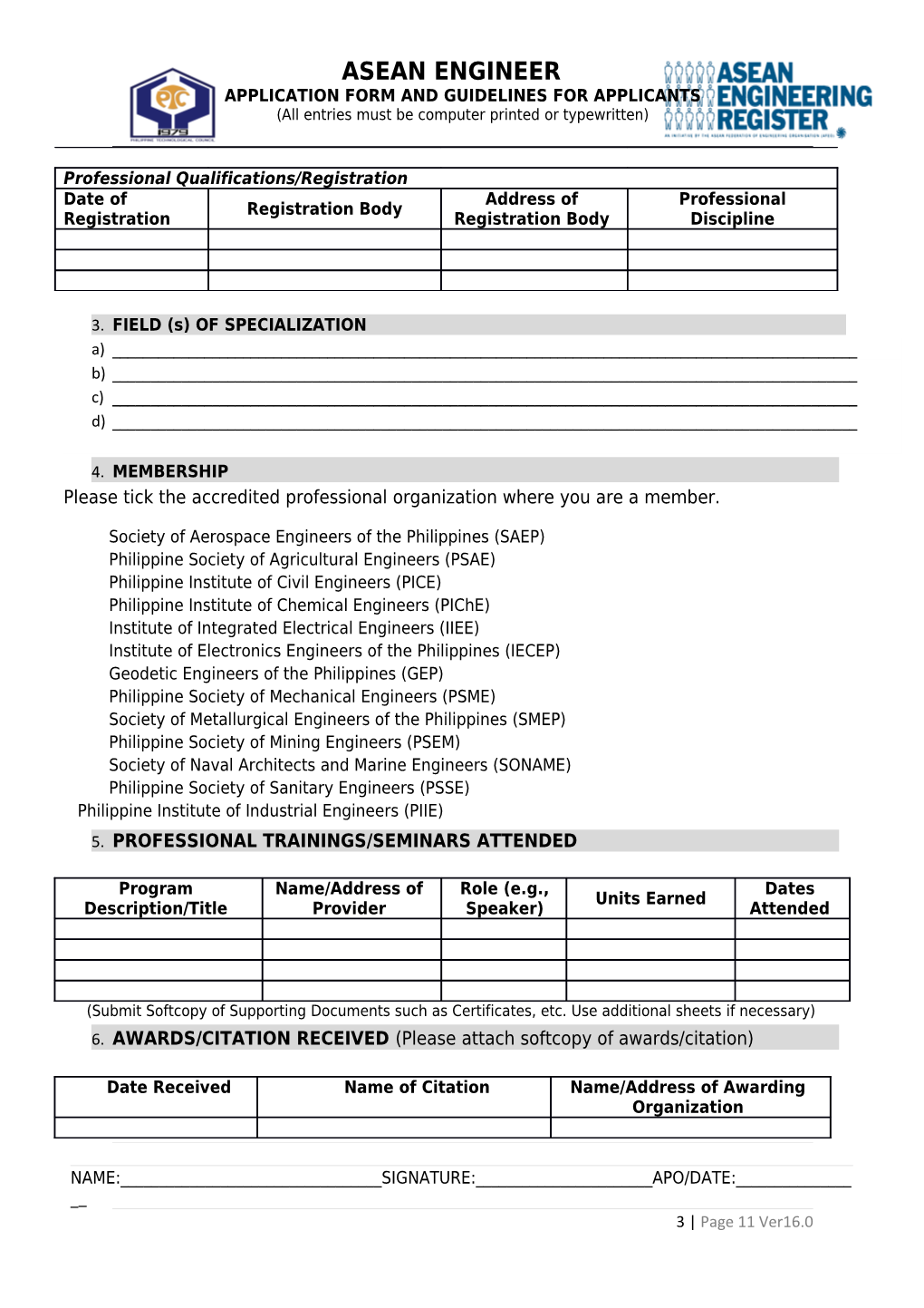 Application Form and Guidelines for Applicants