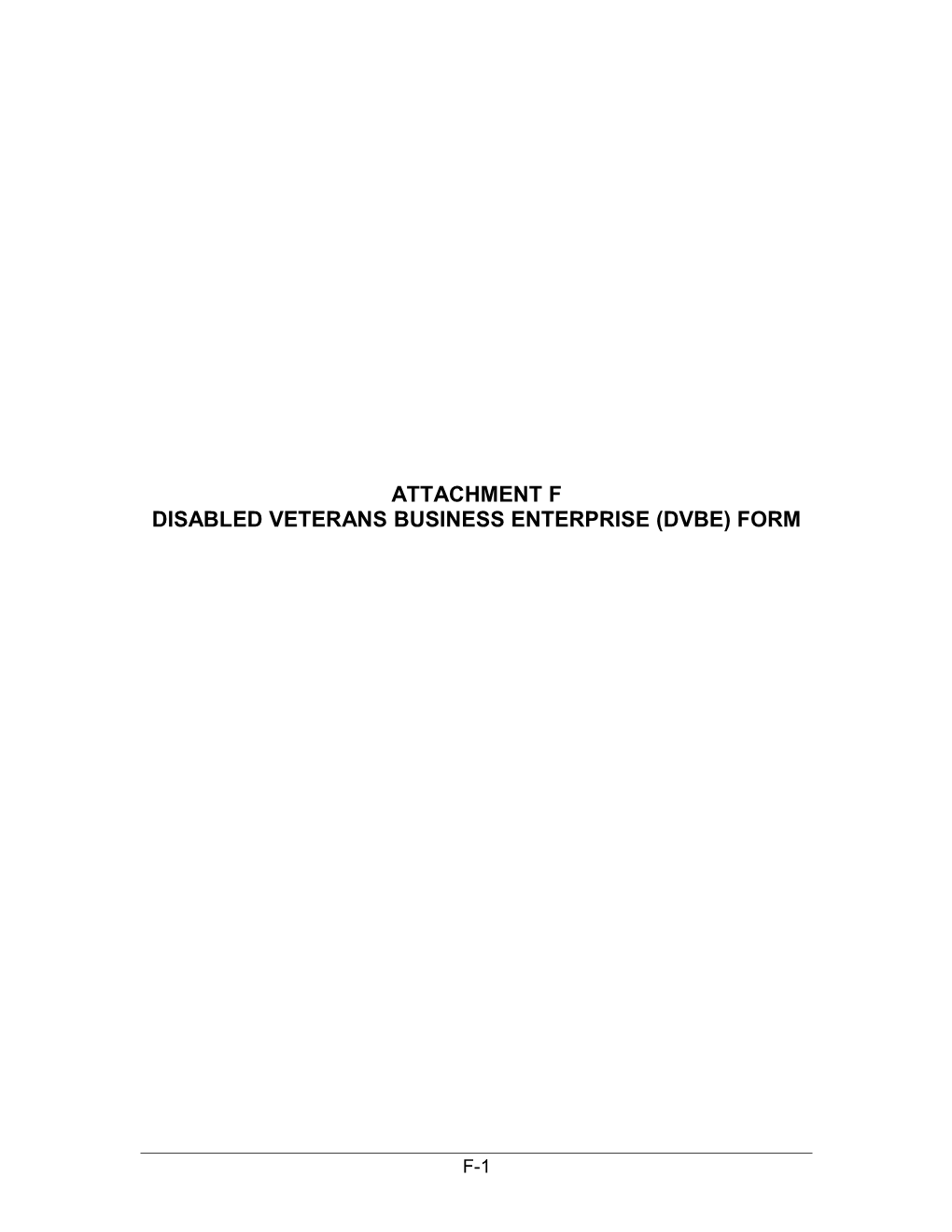 Disabled Veterans Business Enterprise (Dvbe) Form