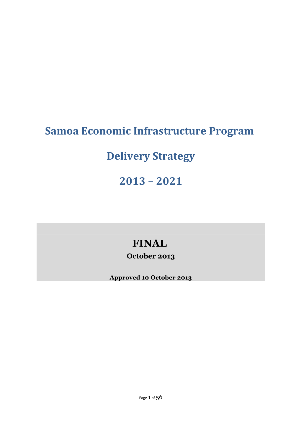 Samoa Economic Infrastructure Program