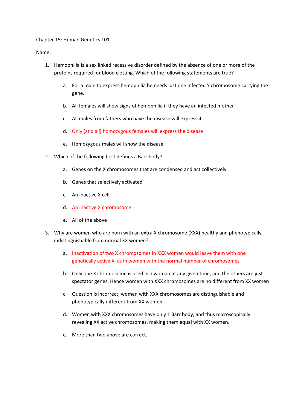 Chapter 15: Human Genetics 101