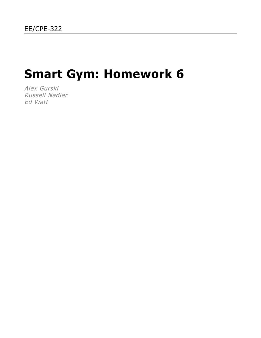 Smart Gym: Homework 6