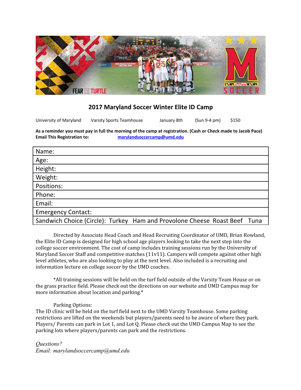 University of Maryland Varsity Sports Teamhousejanuary 8Th(Sun 9-4 Pm)$150