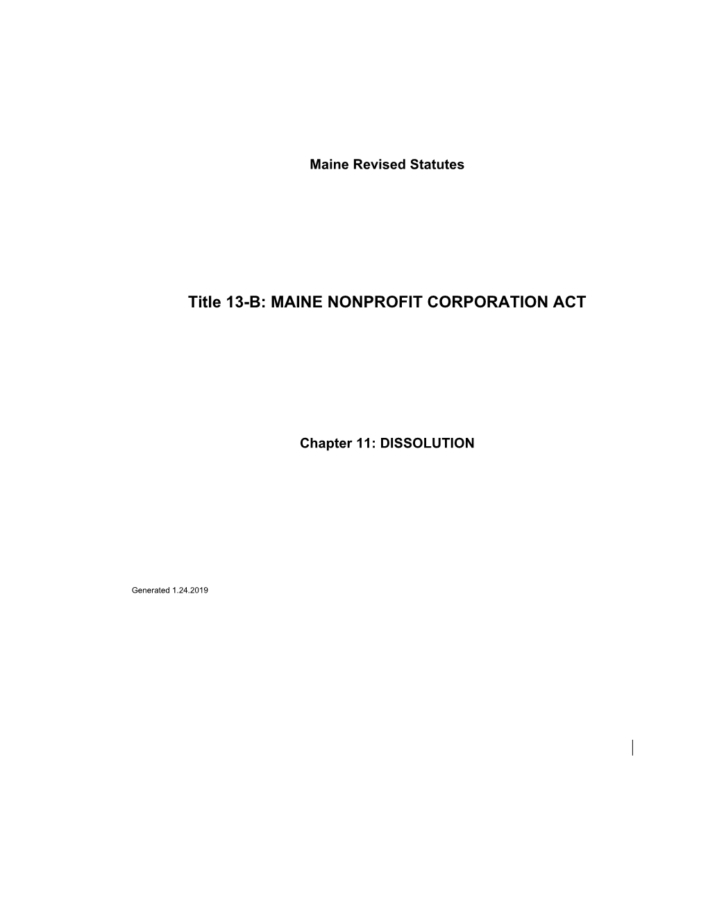 MRS Title 13-B 1105. DISSOLUTION PURSUANT to COURT ORDER