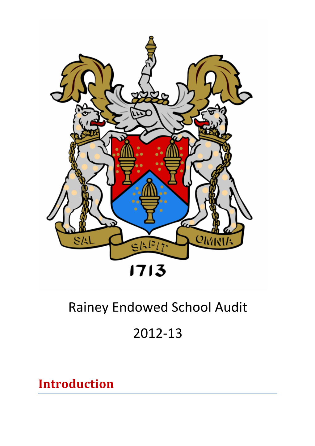 Rainey Endowed School Audit 2012-13