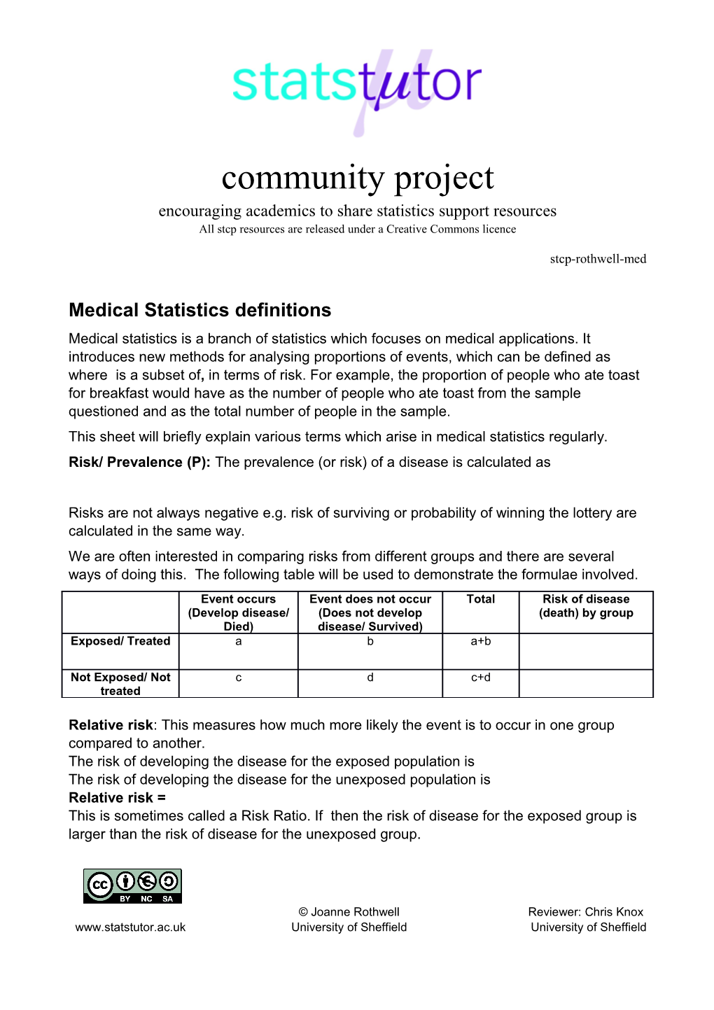 Medical Statisticspage 1 of 4