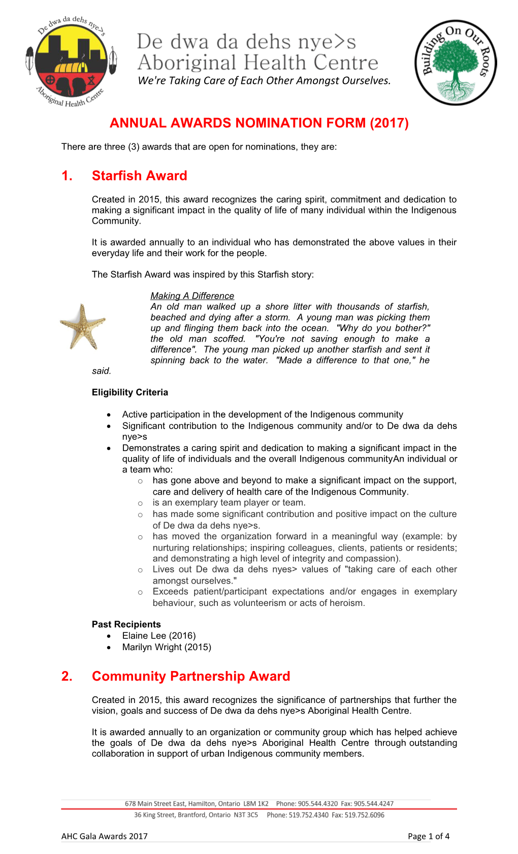 Annual Awards Nomination Form (2017)