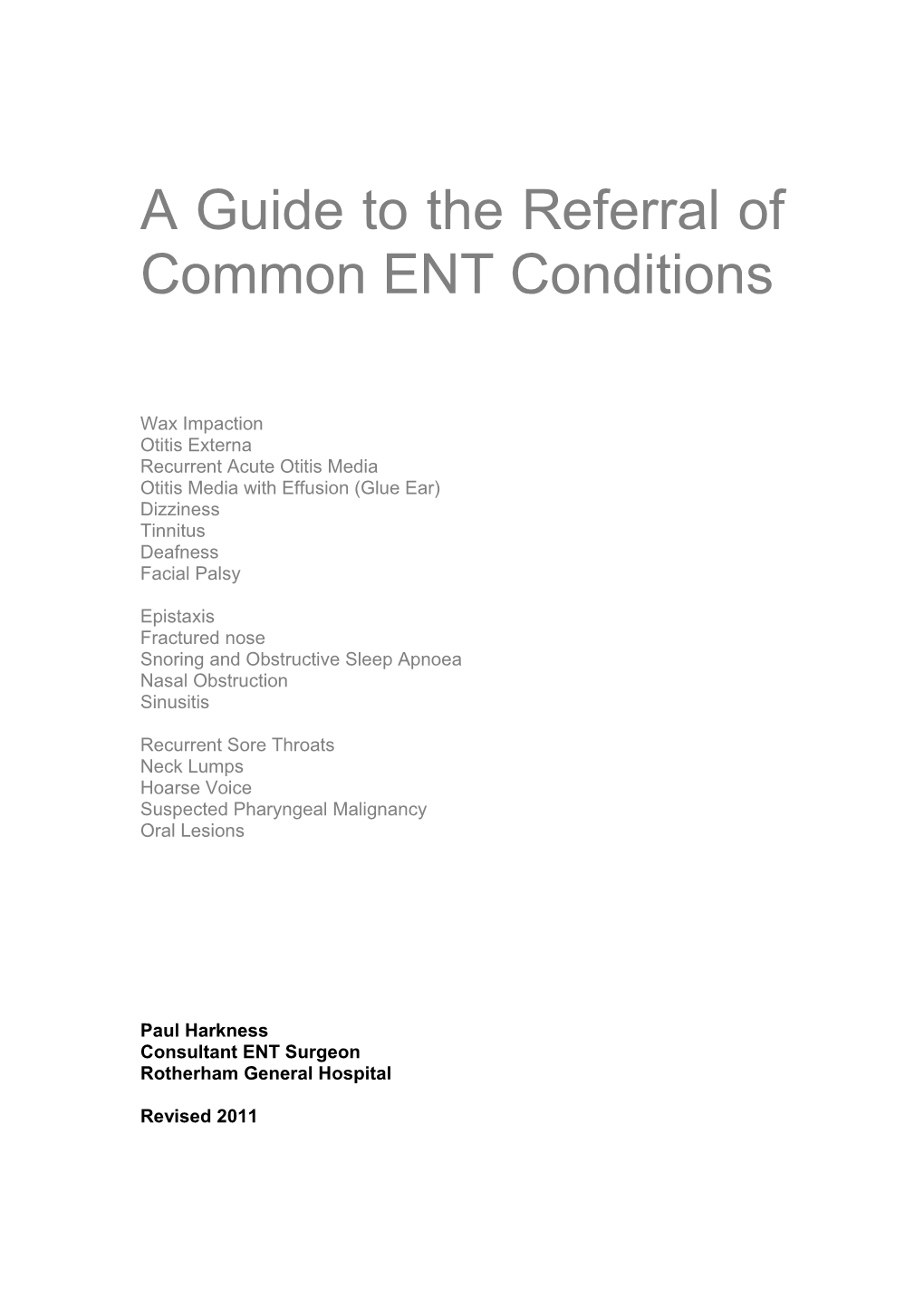 A Guide to Referral Of