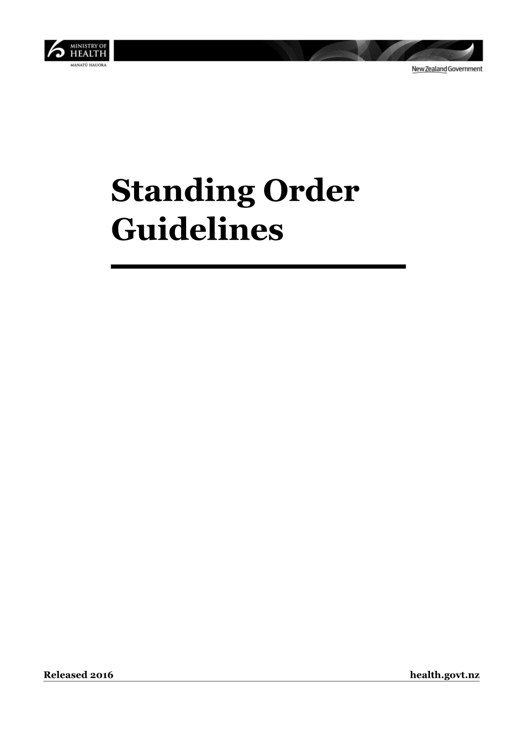 Standing Order Guidelines (2Nd Edition)