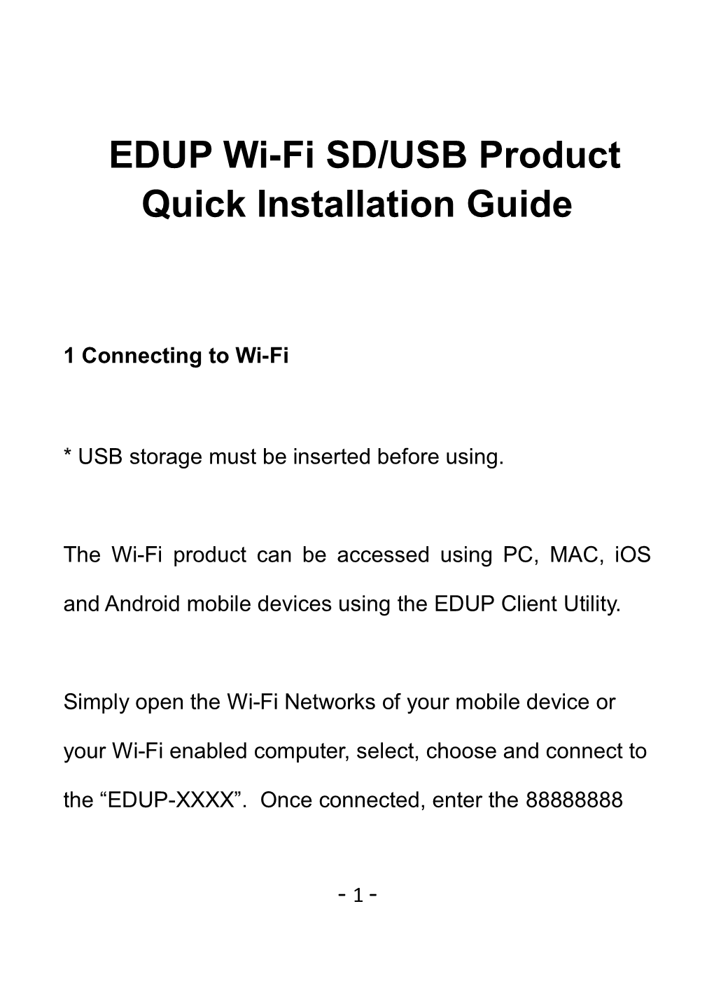 Edupwi-Fi SD/USB Product