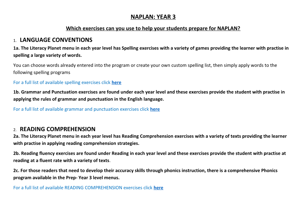 Which Exercises Can You Use to Help Your Students Prepare for NAPLAN?