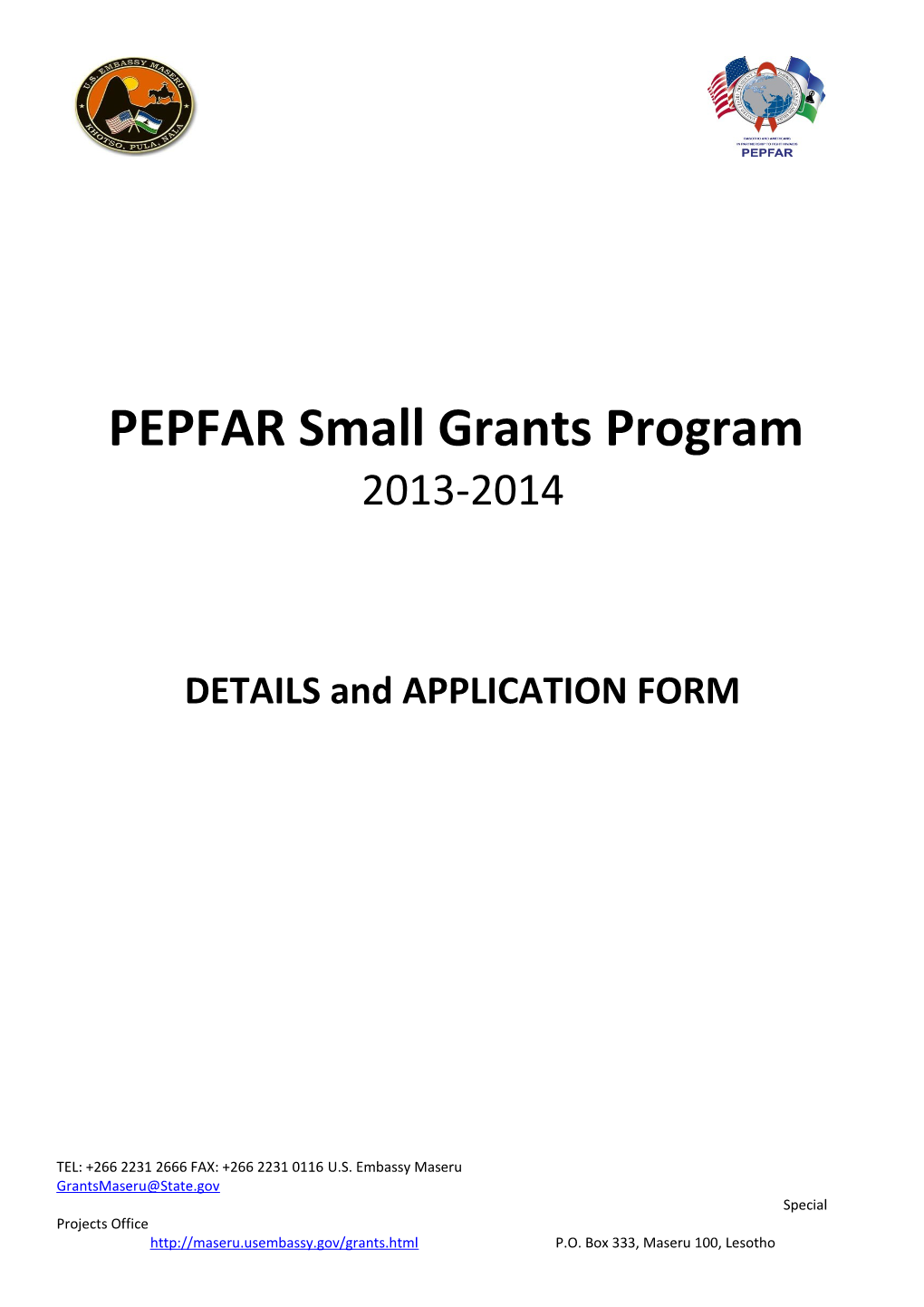 PEPFAR Small Grants Program