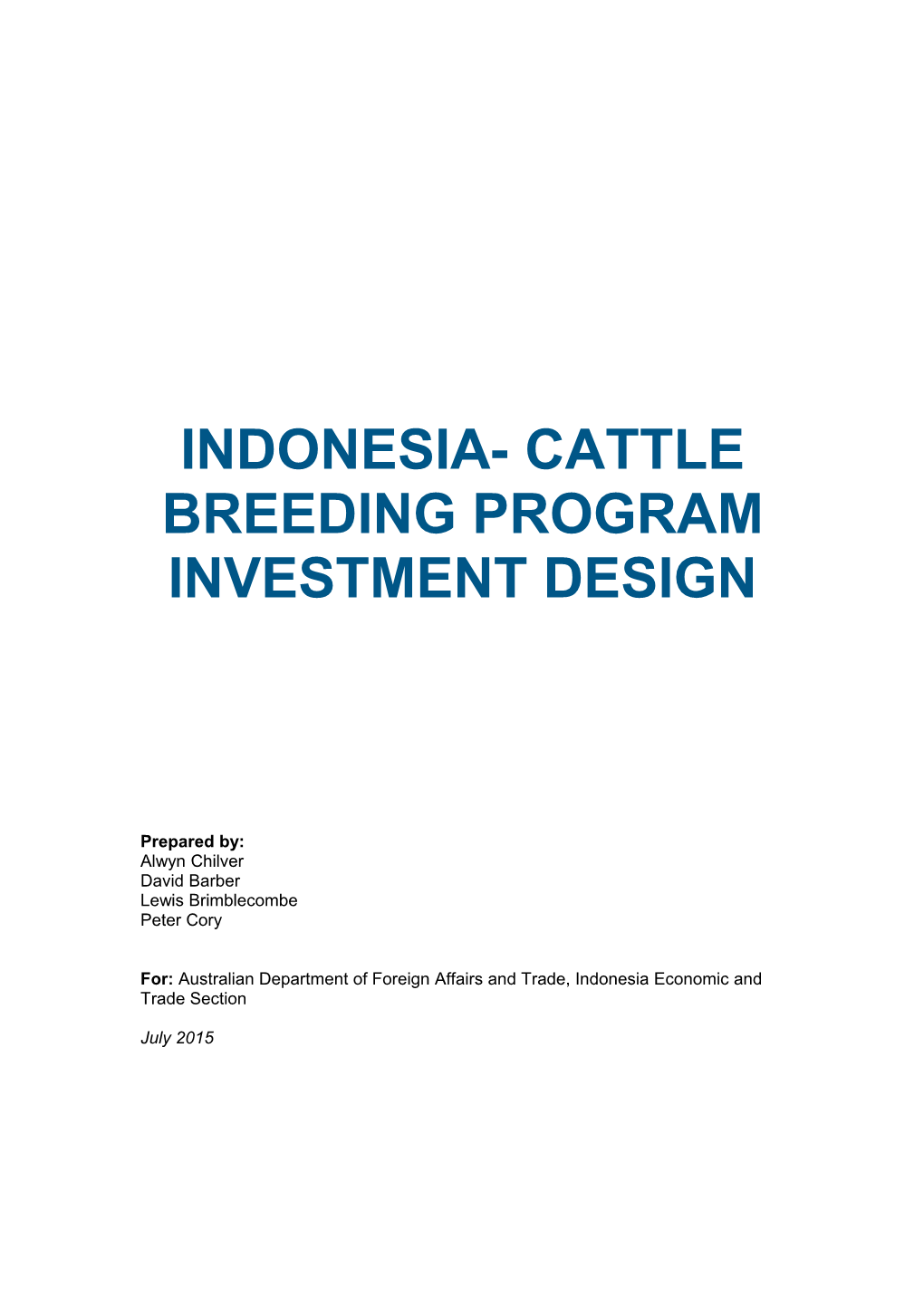 Indonesia- Cattle Breedingprogram