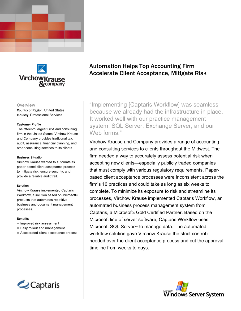 Automation Helps Top Accounting Firm Accelerate Client Acceptance, Mitigate Risk