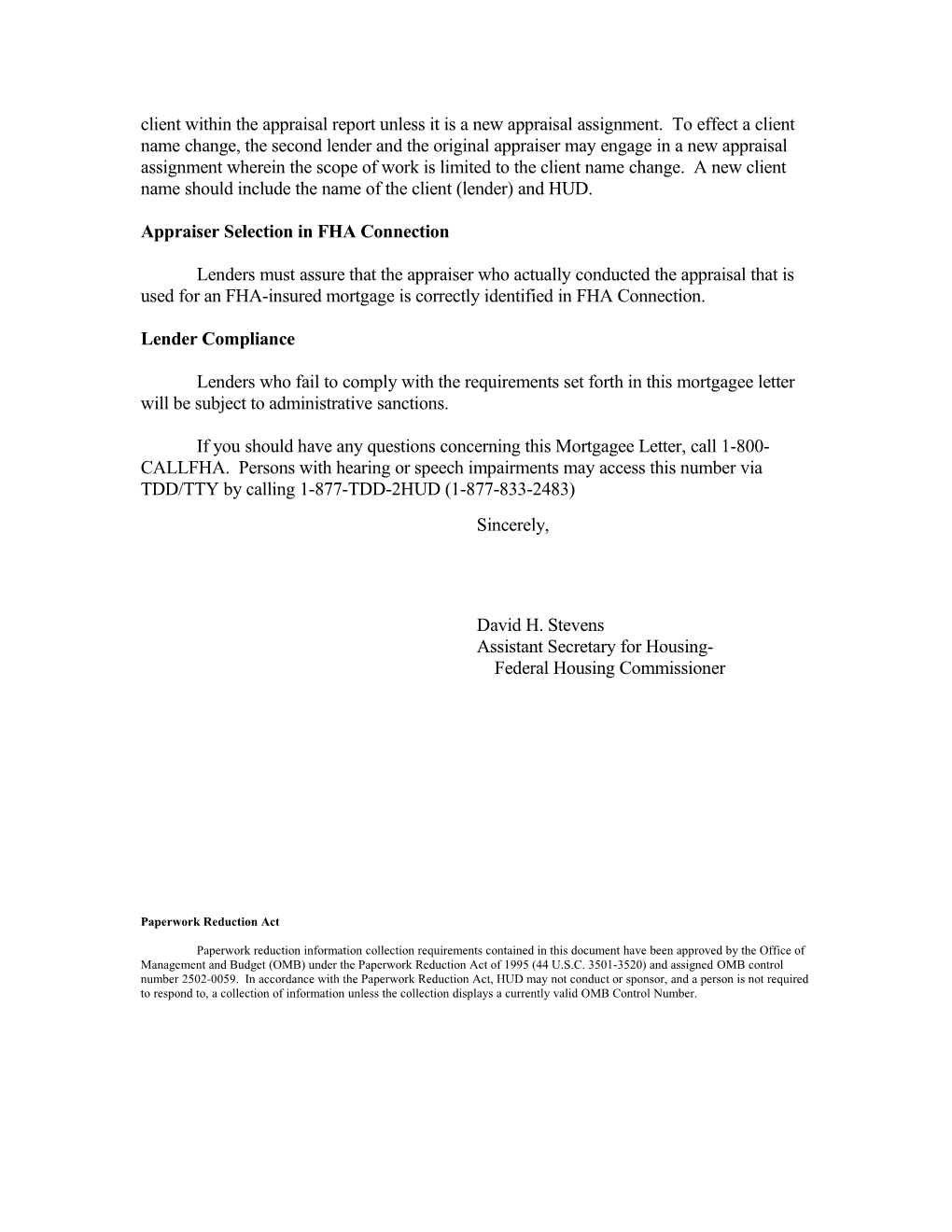 Mortgagee Letter 2009-29