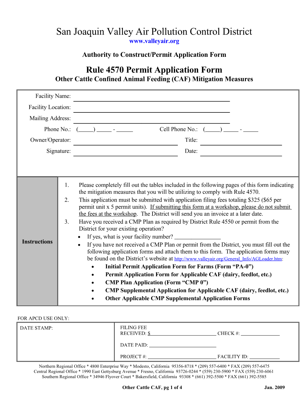 Other Cattle CAF Application