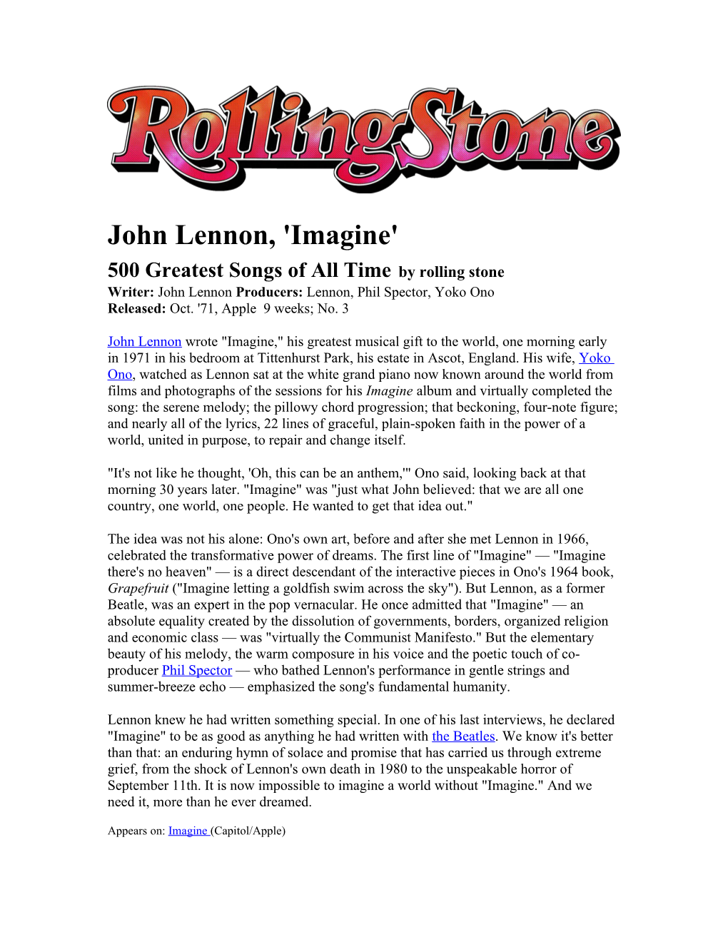 500 Greatest Songs of All Timeby Rolling Stone