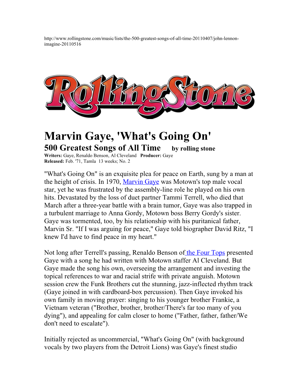 500 Greatest Songs of All Timeby Rolling Stone