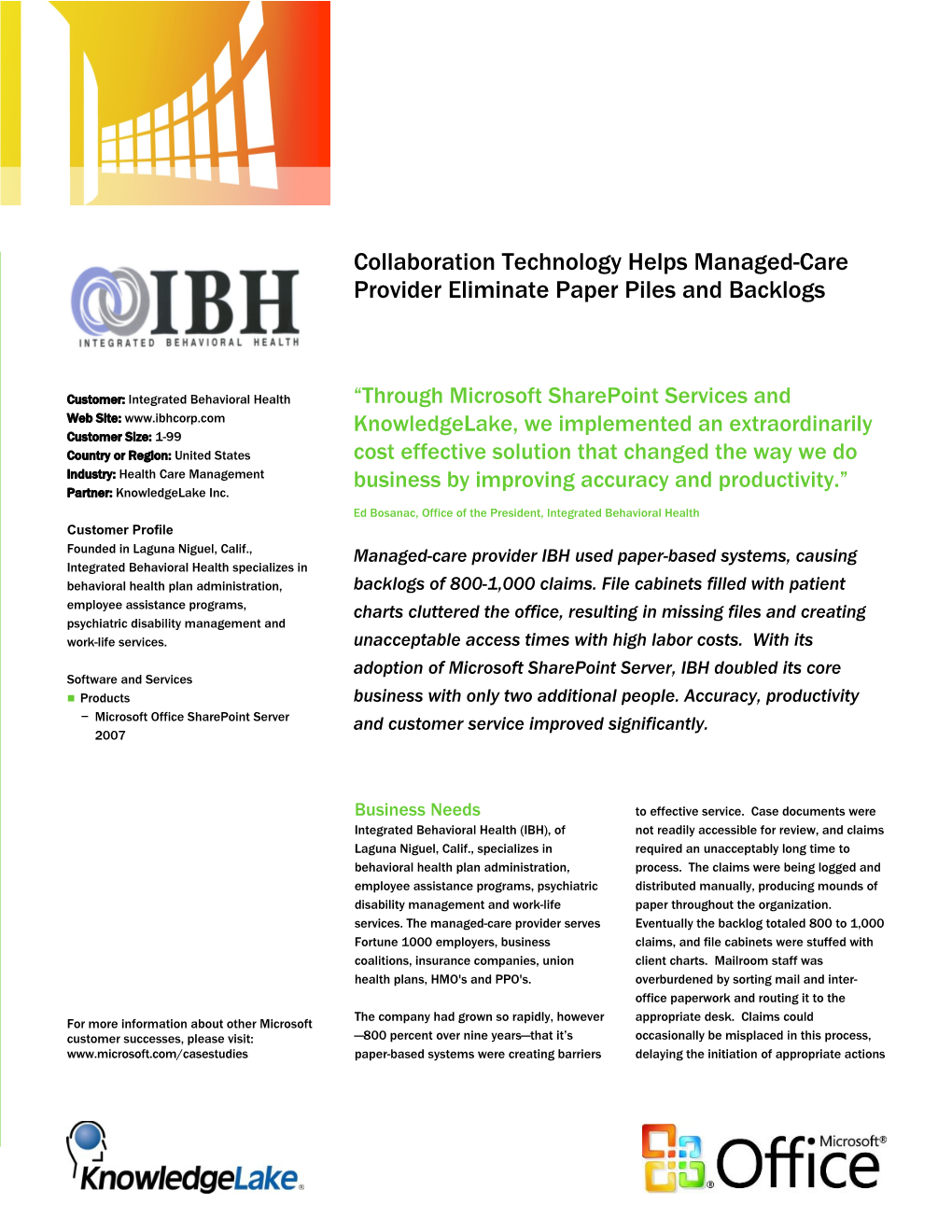 Writeimage CSB Collaboration Technology Helps Managed-Care Provider Eliminate Paper Piles