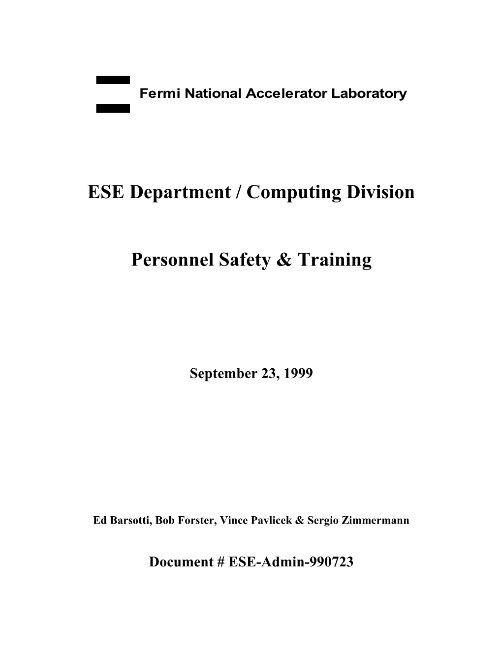 ESE Department / Computing Division