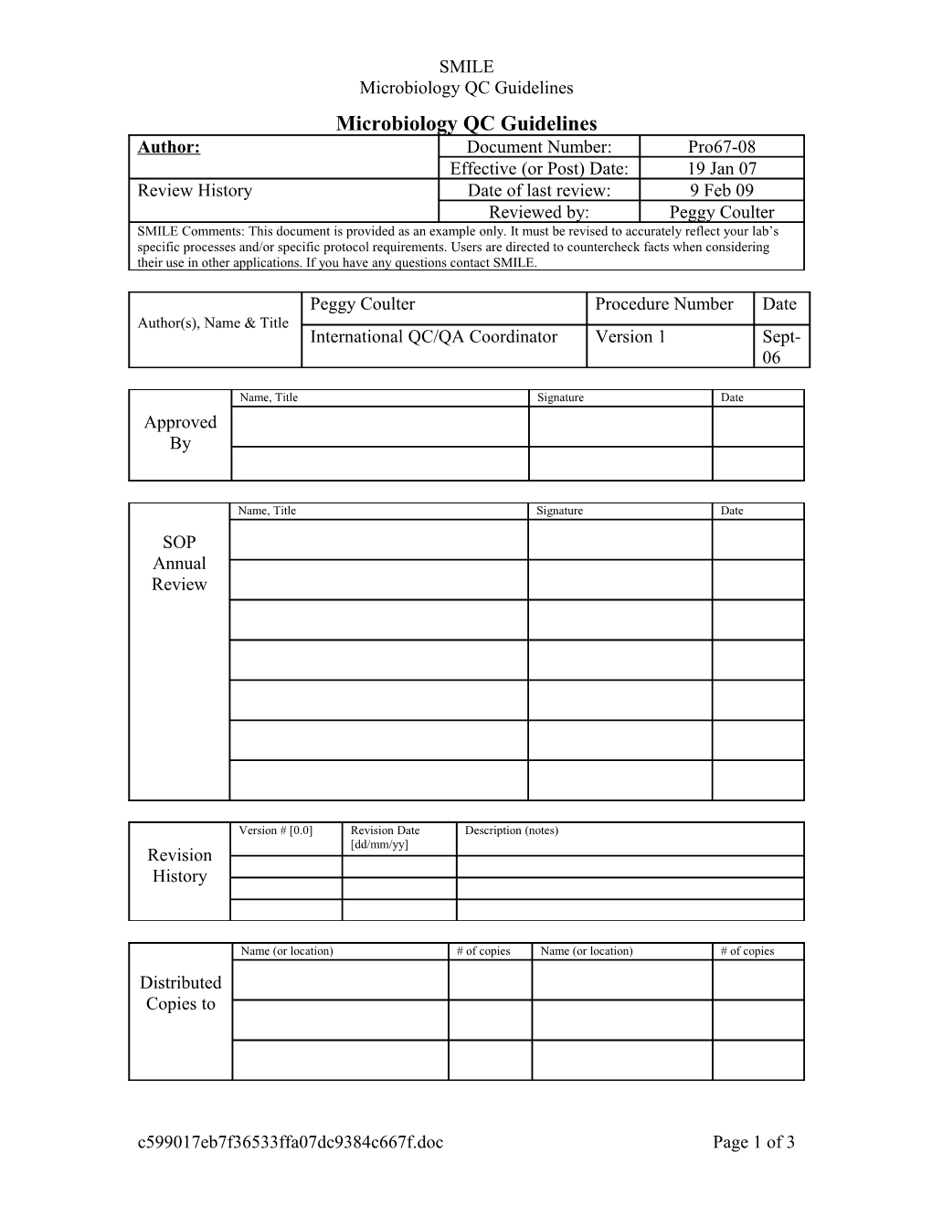 Microbiology Inspection Checklist