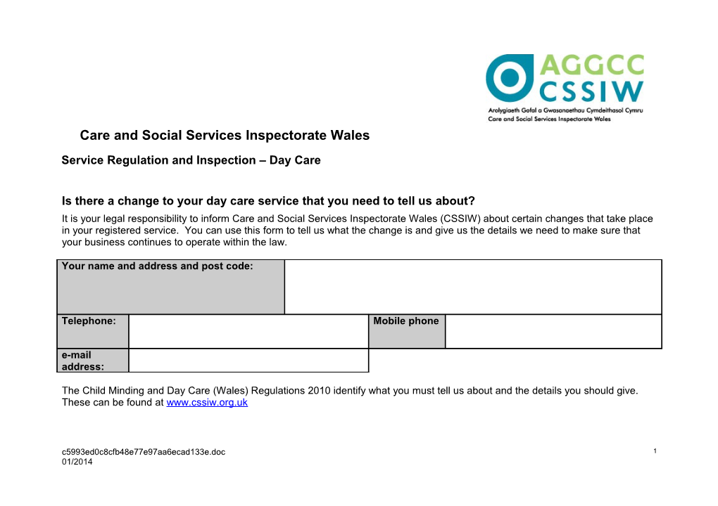 Care and Social Services Inspectorate Wales