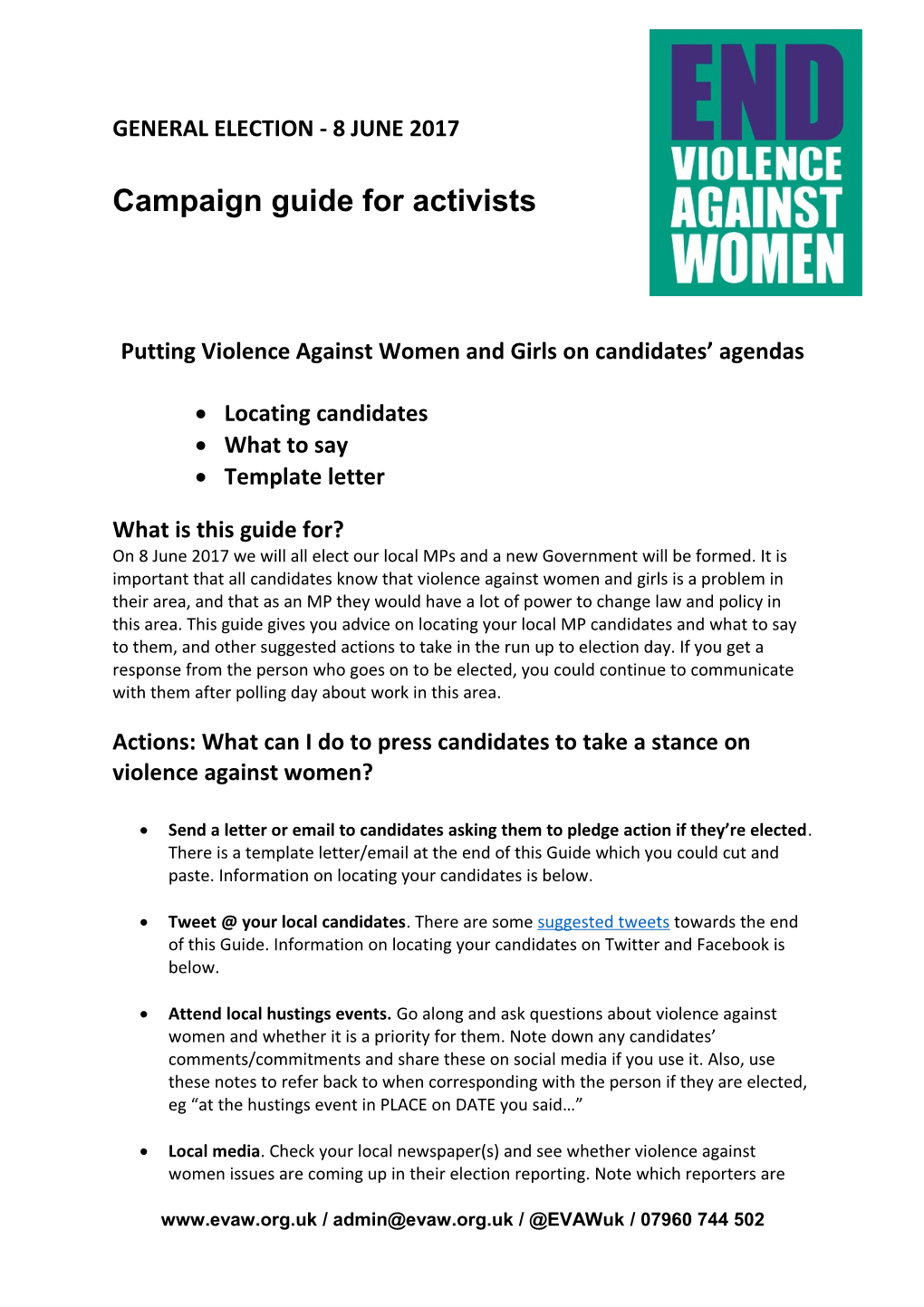 Campaign Guide for Activists