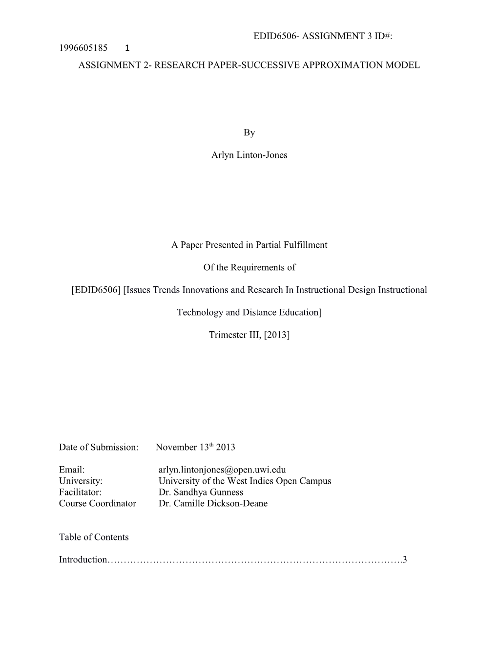 Assignment 2-Research Paper-Successive Approximation Model