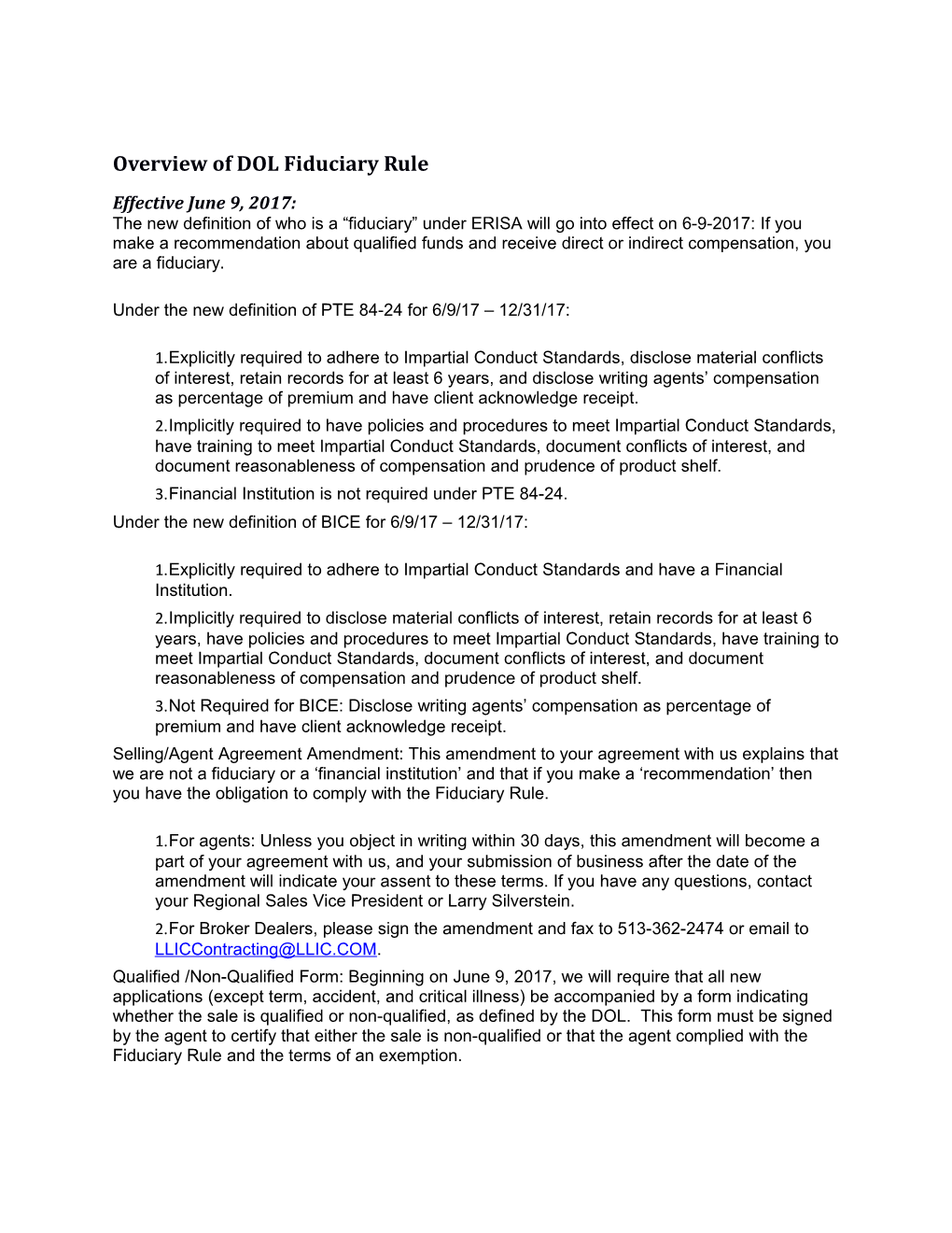 Overview of DOL Fiduciary Rule