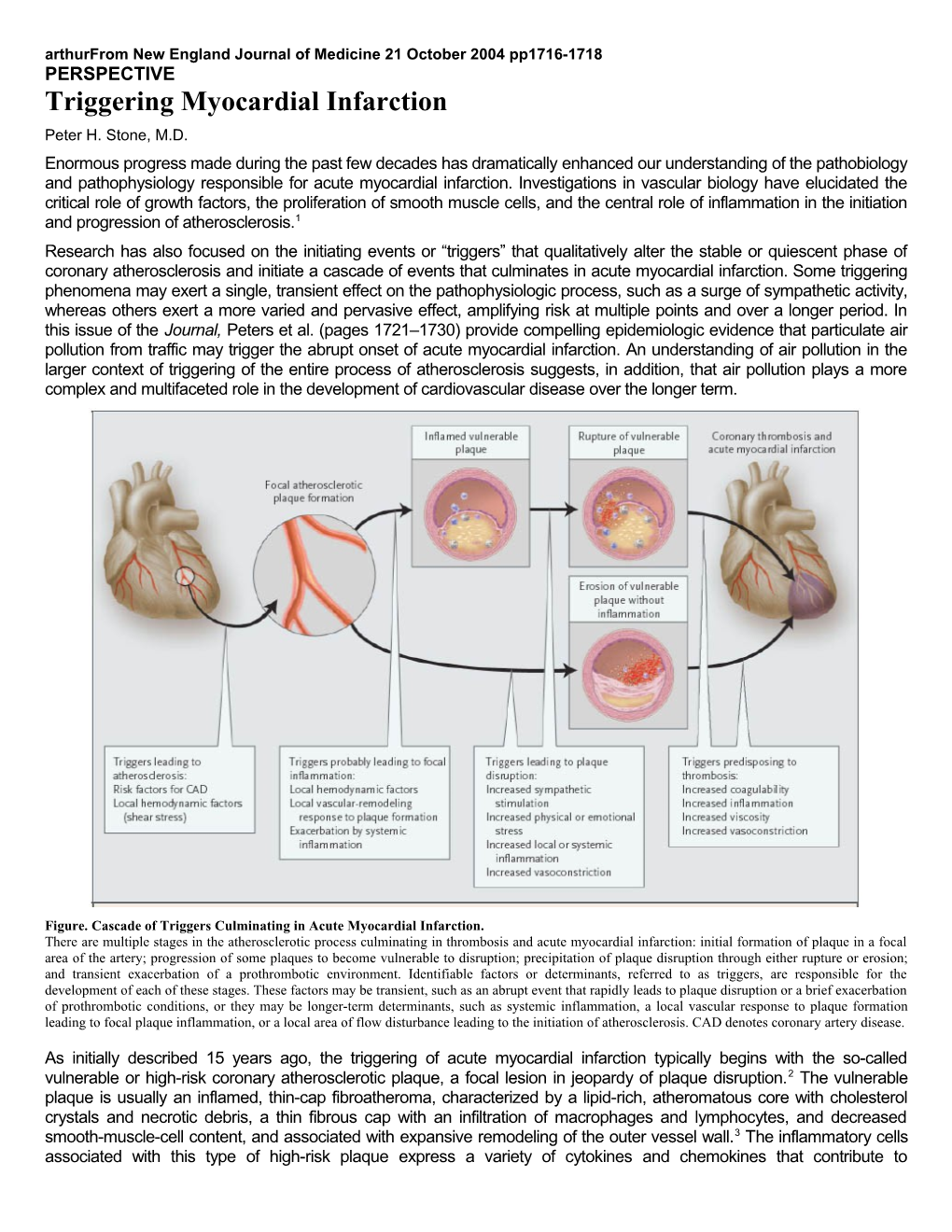 Triggering Myocardial Infarction