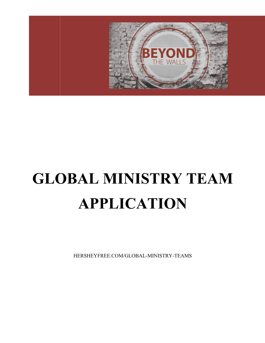 Application for Global Ministry Teams