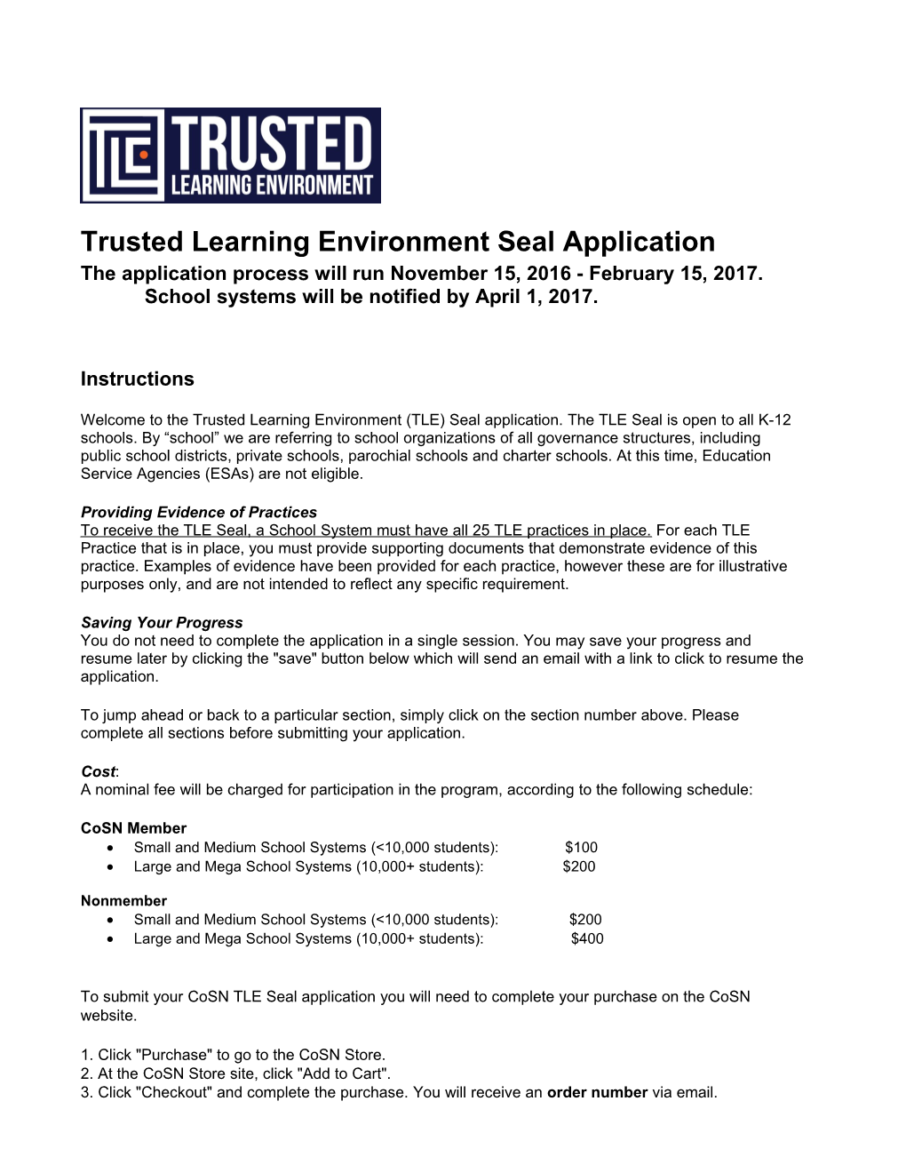 Trusted Learning Environment Seal Application