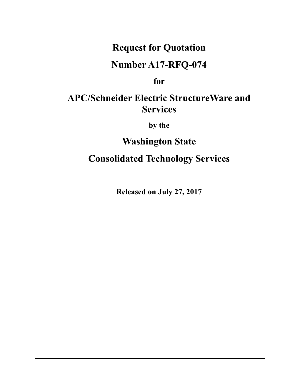 APC/Schneider Electric Structureware and Services