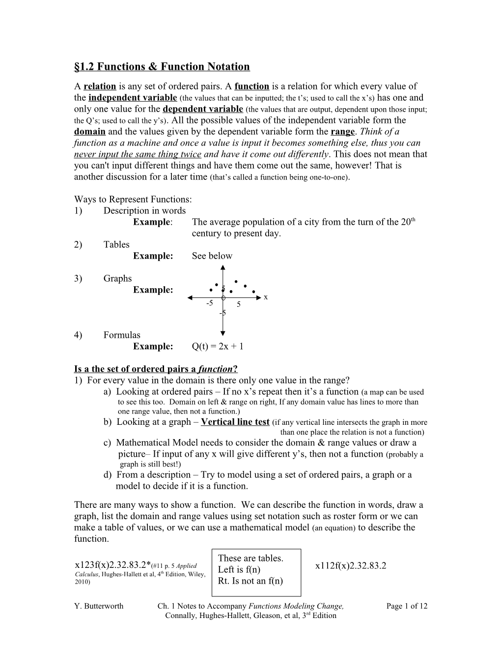 1.2 Functions & Function Notation