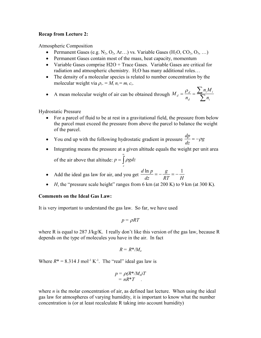 Basic Properties of the Atmosphere